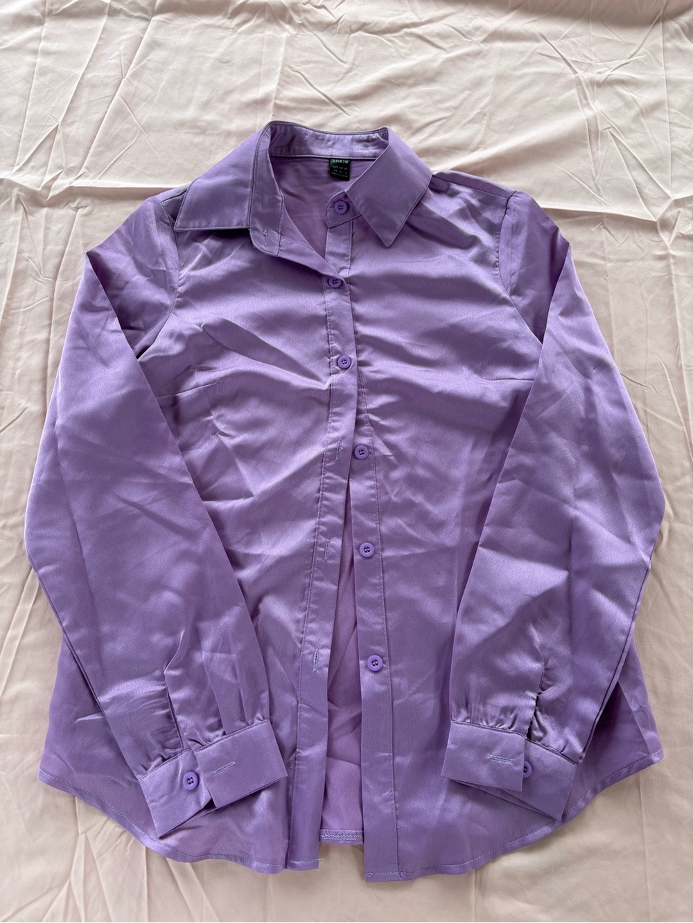 Women’s SHEIN Lavender Long-Sleeve Dress Shirt